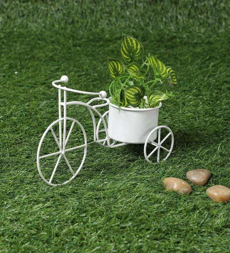 Small Cycle Planter White 1 Small Cycle Planter White