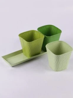 Set Of Three Herb Pots Green -Care Flowering Shop GG DHSG 5