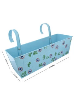 Handpainted Rectangle Planter Blue 5 Handpainted Rectangle Planter Blue -Care Flowering Shop GG HPRB 5