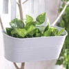 Oval Railing Planter Big White