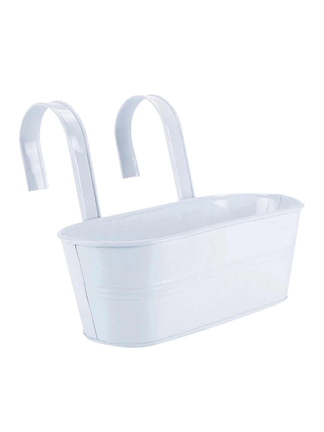 Oval Railing Planter Big White 3 Oval Railing Planter Big White - Image 3