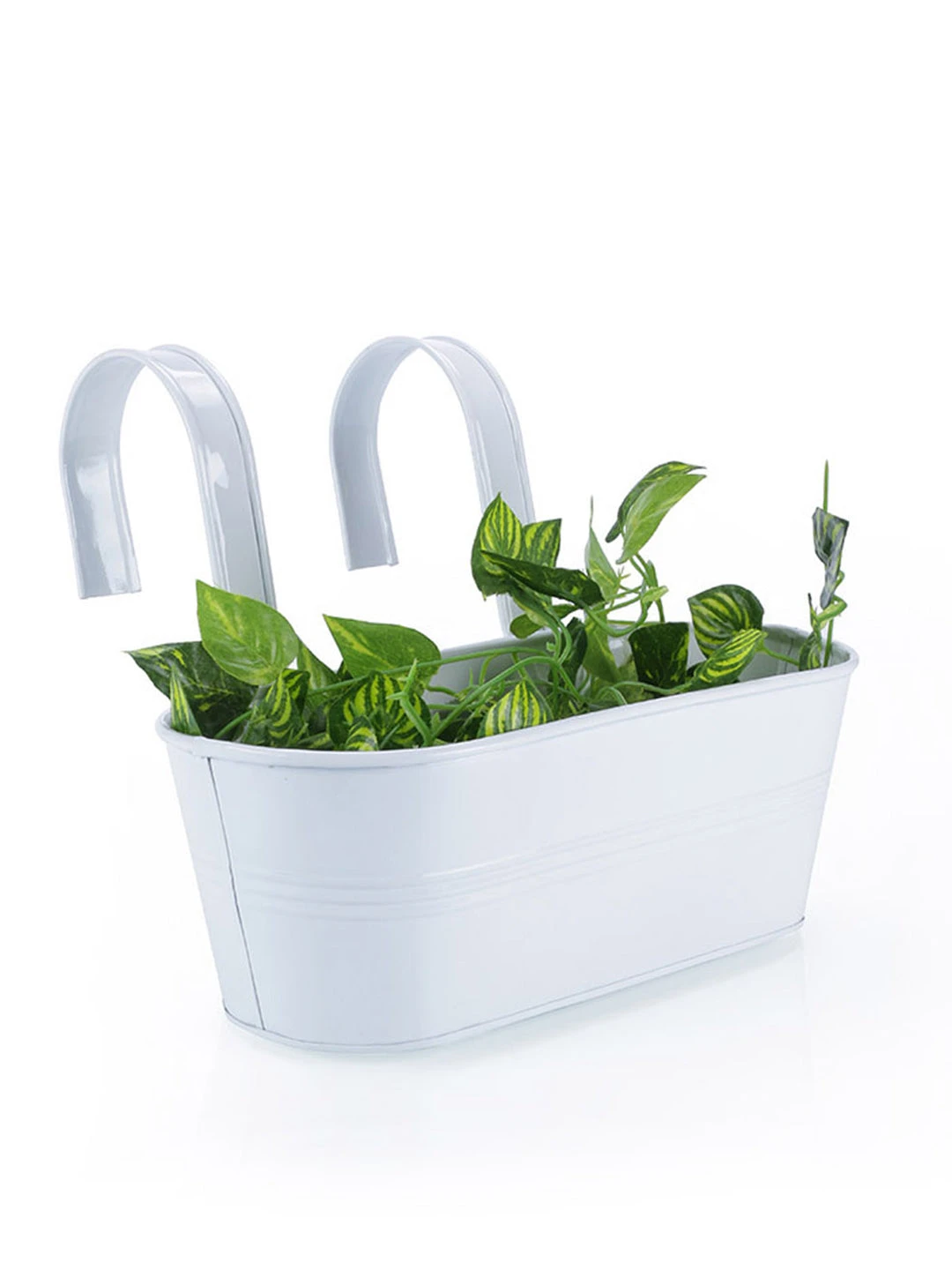 Oval Railing Planter Big White 2 Oval Railing Planter Big White - Image 2