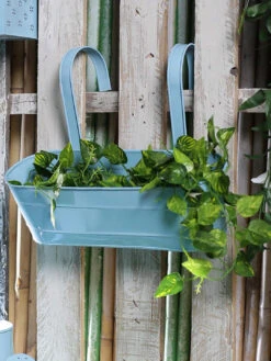 Oval Railing Planter Large Blue