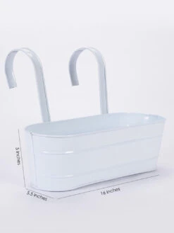 Oval Railing Planter Large White 5 Oval Railing Planter Large White -Care Flowering Shop GG ORLW 1