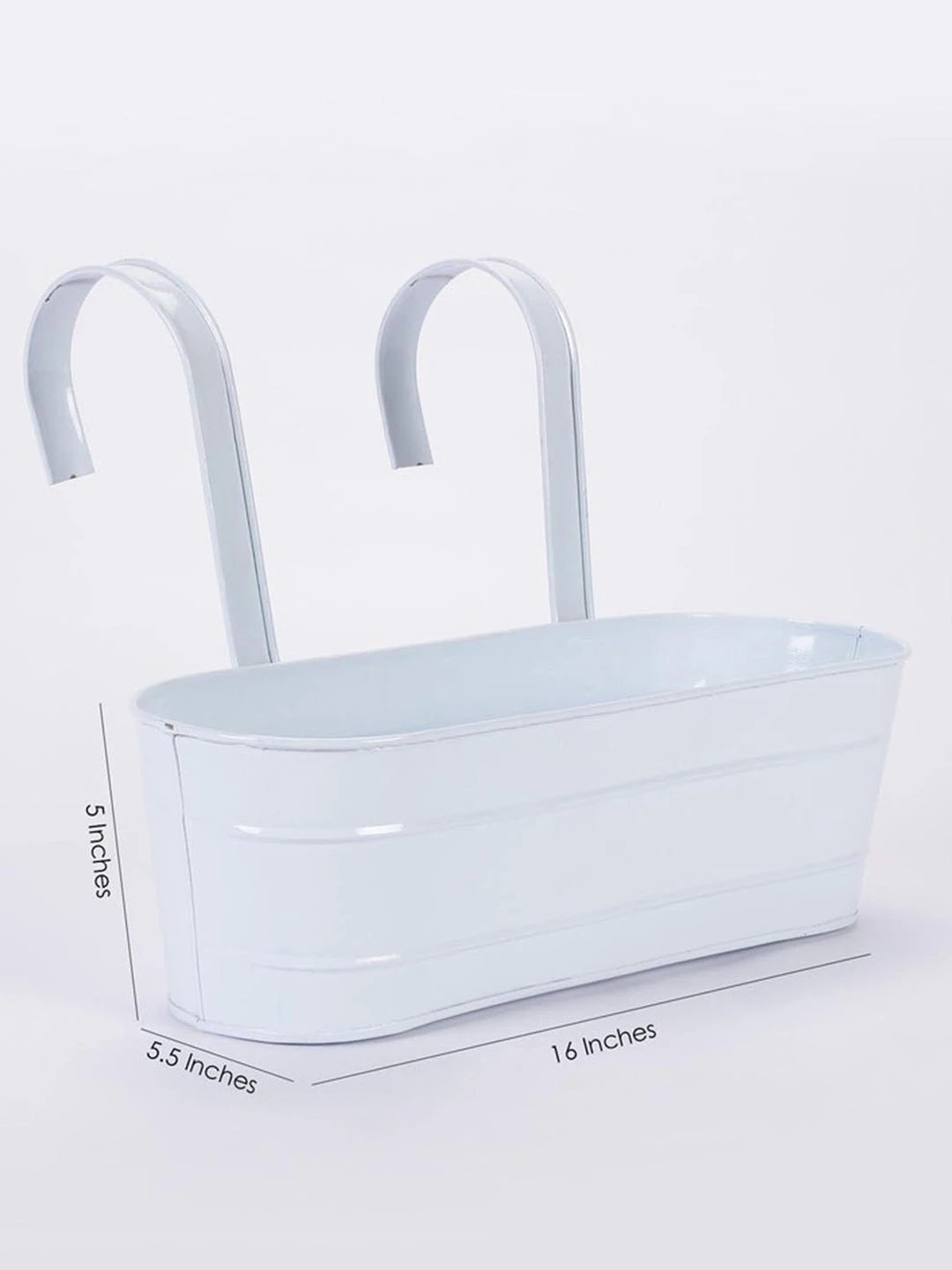 Oval Railing Planter Large White 3 Oval Railing Planter Large White - Image 3