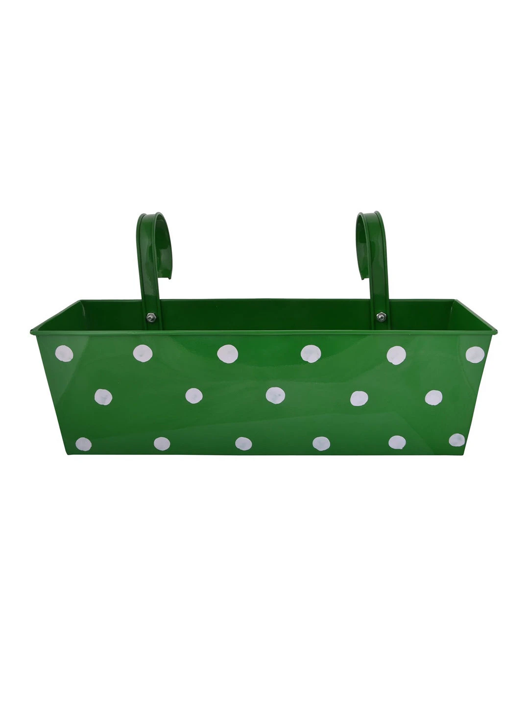 Polka Dot Rectangle Planter Green 2 Polka Dot Rectangle Planter Green - Image 2