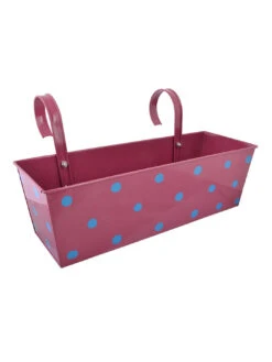 Polka Dot Rectangle Planter Pink -Care Flowering Shop GG PDRP 5