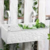 Embossed Rectangular Pot White