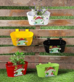 Set Of Five Railing Mushroom Tubs