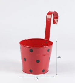 Set Of Five 7'' Polka Dot Round Planters 5 Set Of Five 7'' Polka Dot Round Planters -Care Flowering Shop SET7INPOL 3