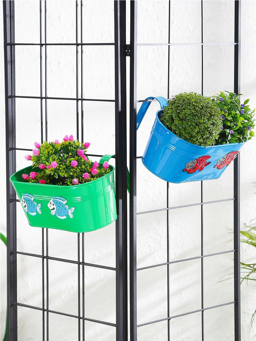 Set Of Two Fish Tub Blue & Green 1 Set Of Two Fish Tub Blue & Green