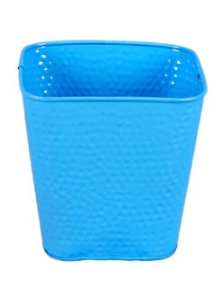 Set Of Two Embossed Pot Blue -Care Flowering Shop blue metal embossed planters by green girgit set of 2 blue metal embossed planters by green girgit k1lsxc