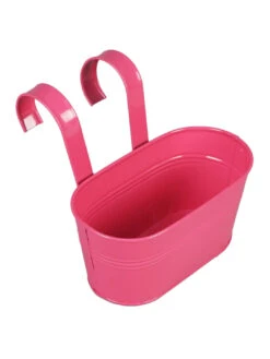 Set Of Two Oval Railling Planter Small Blue & Pink -Care Flowering Shop blue pink metal oval rail planters by green girgit set of 2 blue pink metal oval rail planters spxwov