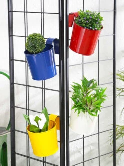 Set Of Four Railing Pot