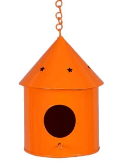 Round Hut Bird House Orange -Care Flowering Shop orange metal round hut bird house by green girgit orange metal round hut bird house by green girgit bj2oxy 1