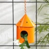 Round Hut Bird House Orange