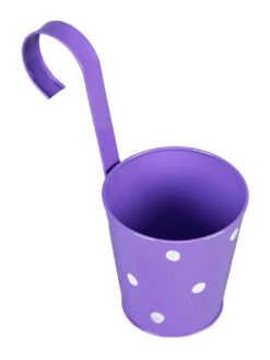 Set Of Two Railling Pot Polka Purple & Pink -Care Flowering Shop purple pink metal polka rail planters by green girgit set of 2 purple pink metal polka rail pl weyhuq