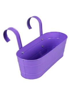 Set Of Two Oval Railing Planter Large Purple & White 5 Set Of Two Oval Railing Planter Large Purple & White -Care Flowering Shop purple white metal oval rail planters by green girgit set of 2 purple white metal oval rail pl gtcmpc