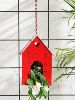 Hut Shape Bird House Red