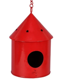 Round Hut Bird House Red -Care Flowering Shop red metal round hut bird house by green girgit red metal round hut bird house by green girgit imastq