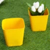 Set Of Two Embossed Pot Yellow