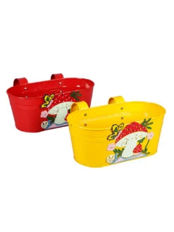 Set Of Two Mushroom Tub Yellow & Red -Care Flowering Shop yellow red metal mushroom rail planters by green girgit set of 2 yellow red metal mushroom rai emjde9