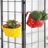 Set Of Two Polka Dot Oval Railling Planter Big Yellow & Red